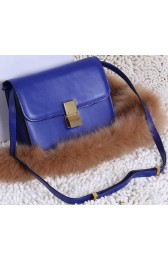 Celine Classic Box Small Flap Bag Calfskin C88007T Blue VS05957