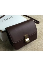 Celine Classic Box Small Flap Bag Original Leather C11042 Burgundy VS05987