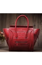 Celine Luggage Mini Tote Bag Croco Leather Ci3308 Red VS04996