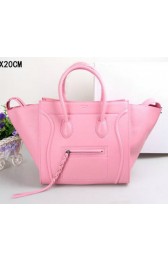 Celine Luggage Phantom Tote Bag Ferrari Leather 3341 Pink VS07120