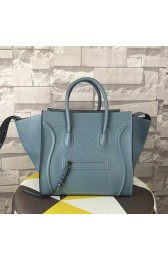 Celine Luggage Phantom Tote Bag Original Leather C16725 Acid Blue VS06844