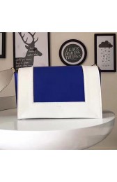 Celine Medium Smooth Calfskin Frame Shoulder Bag Blue and White C130402 VS05730