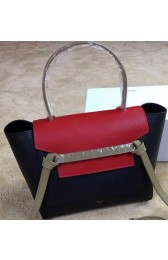 Celine Small Belt Bag Original Leather CLT98311S Black&Red&Khaki VS04218