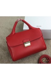 Celine Small Top Handle Bag Original Leather C20135S Red VS05100