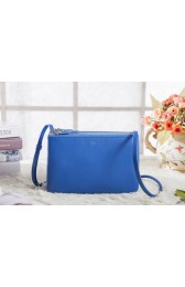 Celine Small Trio Crossbody Bag 3001 in Blue Original Calfskin Leather VS01763