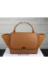 Celine Trapeze Bag Suede Leather C3342 Wheat VS06852