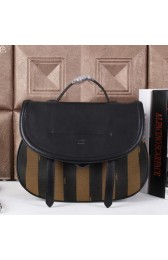 Cheap Fendi Pequin Medium Saddle Top Handle Bag 8BT221 Black VS00359