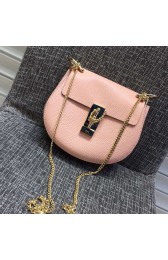 Chloe Drew Calfskin Shoulder Bag Cement Pink 181010 VS07249