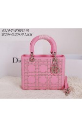 Christian Dior Studded Leather Lady Dior Bag CD0310 Pink VS06912