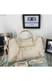 Copy Balenciaga Goatskin Classic Metallic Edge City Bag B30589 Offwhite VS05029