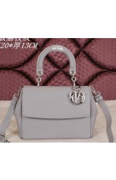 Copy Be Dior Flap Bag Grainy Leather CD0322 Grey VS00436