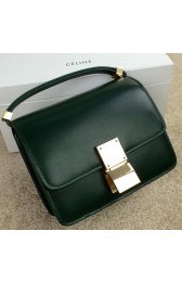 Copy Celine Classic Box mini Flap Bag Smooth Leather C11041 Green VS05386