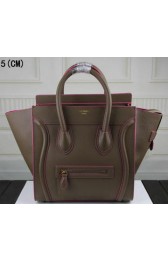 Copy Celine Luggage Mini Tote Bag Original Leather Ci3308 Khaki VS07465