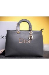 Copy Dior Shish Tote Bag Grainy Calfskin Leather D0133 Grey VS00178