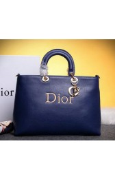 Copy Dior Shish Tote Bag Grainy Calfskin Leather D0133 Royal VS00071