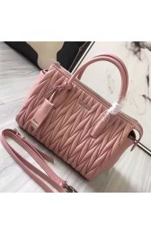 Copy Miu Miu Matelassse Nappa Leather Top Handle Bag Pink 5BB003 VS01272