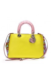 Dior Diorissimo Bag in Snake Leather D0902 Yellow VS09180
