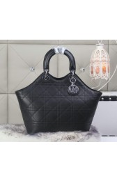 Dior Panarea Sheepskin Leather Tote Bag CD6618 Black VS06546