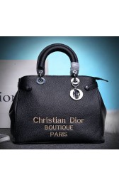 Dior Shish Tote Bag Grainy Calfskin Leather D9691 Black VS04122