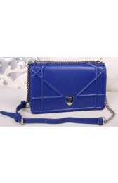 DIOR Shoulder Bag Lambskin Leather D4125 Blue VS02005