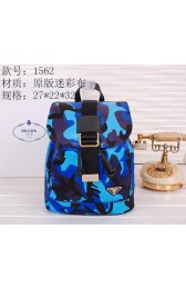 Fake 1:1 Prada Microfiber Nylon Drawstring Backpack Bag BZ1562 Blue VS07549