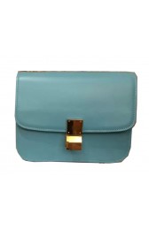 Fake Celine Classic Box Small Flap Bag Smooth Leather C3347 SkyBlue VS08985