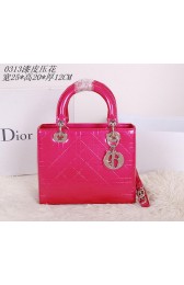 Fake Christian Dior Patent Leather Lady Dior Bag CD0313 Rose VS05281