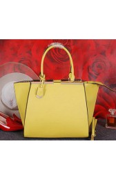Fake Fendi 3Jours Tote Bag Calfskin Leather FJ2352 Yellow VS06692