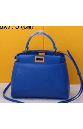 Fake Fendi mini Peekaboo Bag Sheepskin Leather F520885 Blue VS07132
