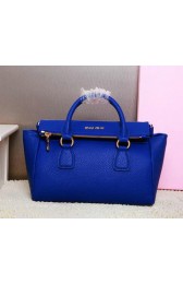 Fake miu miu Calfskin Leather Top-Handle Bag MM3267 Blue VS07392