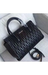 Fake Miu Miu Matelassse Nappa Leather Top Handle Bag Black 5BB003 VS08484