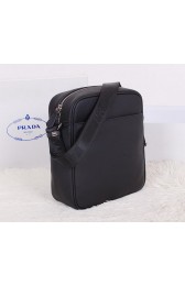 Fake Prada Original Grainy Leather Messenger Bag VS0510 Black VS07102