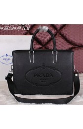 Fashion Replica Prada Original Leather Briefcase P2745 Black VS06323