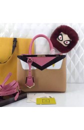 Fendi 2Jours Khaki Calfskin Tote Bag with Bag Bugs FD2537 VS06051