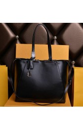 Fendi 2Jours Shoulder Bag Calfskin Leather 8BH272 Black VS05218