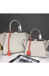 Fendi 3Jours Tote Bag Light Grey Original Leather F280501 VS07366