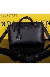 Fendi By The Way Tote Bag Calfskin Leather F2350 Black VS07626
