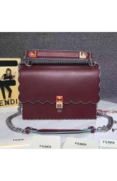 Fendi Kan I Leather Bag Burgundy 8BT283 VS08056