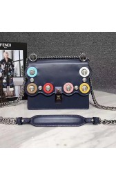Fendi Kan I Small Blue Leather Mini Bag 8M03812 VS04818