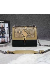 Fendi Kan I Small Mini Bag in Two-tone Leather and Python 8M03811 VS01980