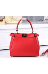 Fendi mini Peekaboo Bag Calfskin Leather FD8838 Red VS06136