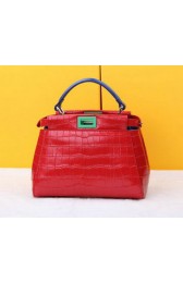 Fendi mini Peekaboo Bag Croco Leather F520885 Red VS06289