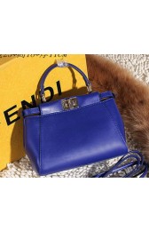 Fendi Peekaboo Bag Smooth Leather FD6035 Blue VS07565