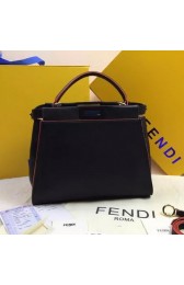 Fendi Peekaboo Bags Original Leather FD2015 Black&Orange VS06417