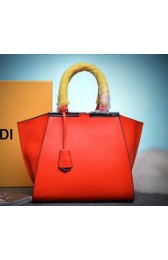 Fendi Petite 3Jours Tote Bag Calfskin Leather 8BH279 Orange VS07253