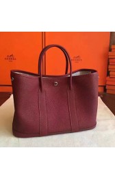 Hermes Garden Party 36 30 Tote Bag in Imported Togo Leather Burgundy VS06668