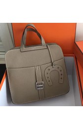 Hermes Halzan 31 Bag in Grey Taurillon Clemence Leather H070428 VS00299