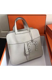 Hermes Halzan 31 Bag in Light Grey Taurillon Clemence Leather H070428 VS01981