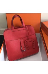 Hermes Halzan 31 Bag in Red Taurillon Clemence Leather H070428 VS00870