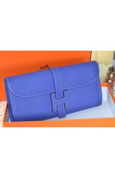 Hermes Jige Clutch Bag Calfskin Leather Royal VS06096